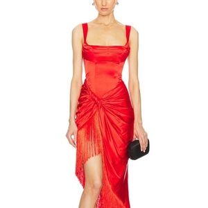 For Love & Lemons Fringe Evening Dress